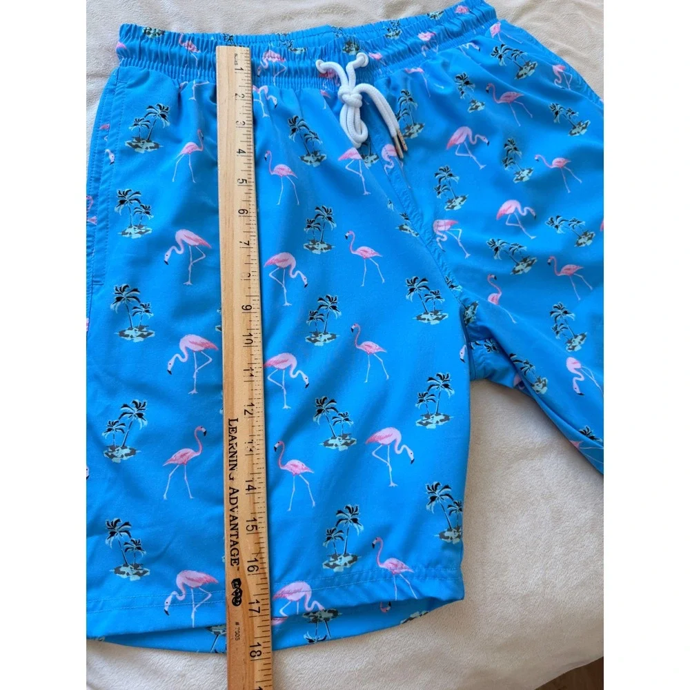Angel Season Swim Trunks Mens S Blue NWT Flamingo Tropical Compression Liner